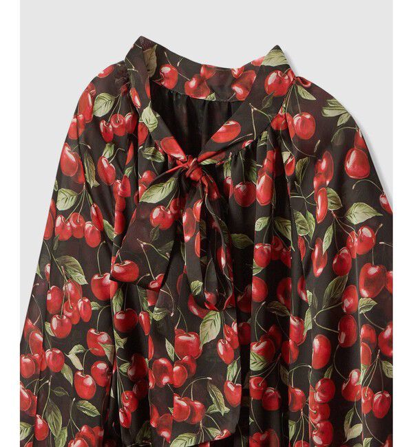 LOULOU WILLOUGHBY「【LOULOU WILLOUGHBY】LISAチェリープリント リボンワンピース」|ワンピース|