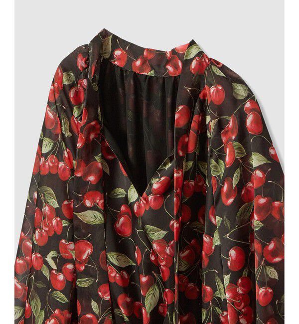 LOULOU WILLOUGHBY「【LOULOU WILLOUGHBY】LISAチェリープリント リボンワンピース」|ワンピース|