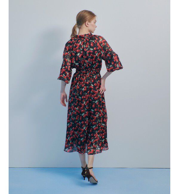 LOULOU WILLOUGHBY「【LOULOU WILLOUGHBY】LISAチェリープリント リボンワンピース」|ワンピース|