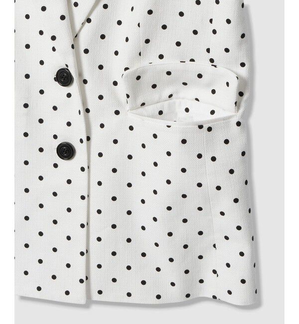 LOULOU WILLOUGHBY「【LOULOU WILLOUGHBY】リネン混ドットハーフスリーブジャケット」|テーラードジャケット|