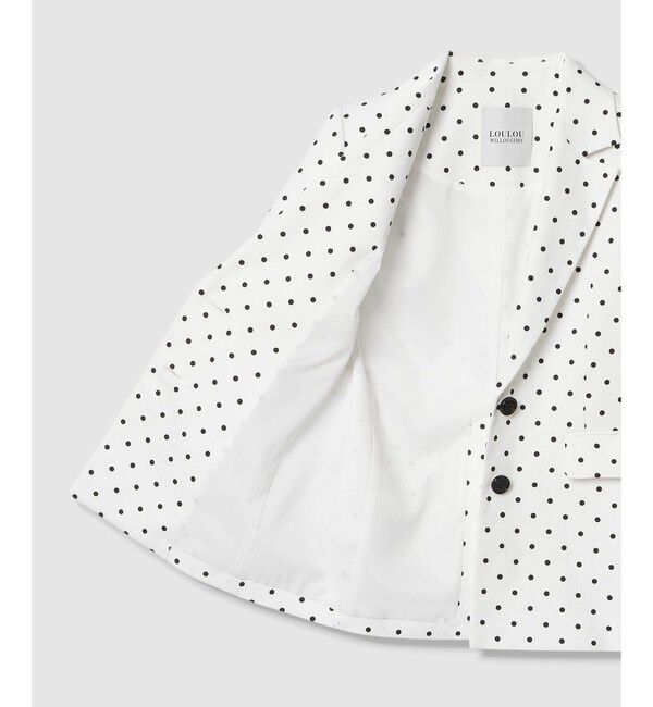 LOULOU WILLOUGHBY「【LOULOU WILLOUGHBY】リネン混ドットハーフスリーブジャケット」|テーラードジャケット|