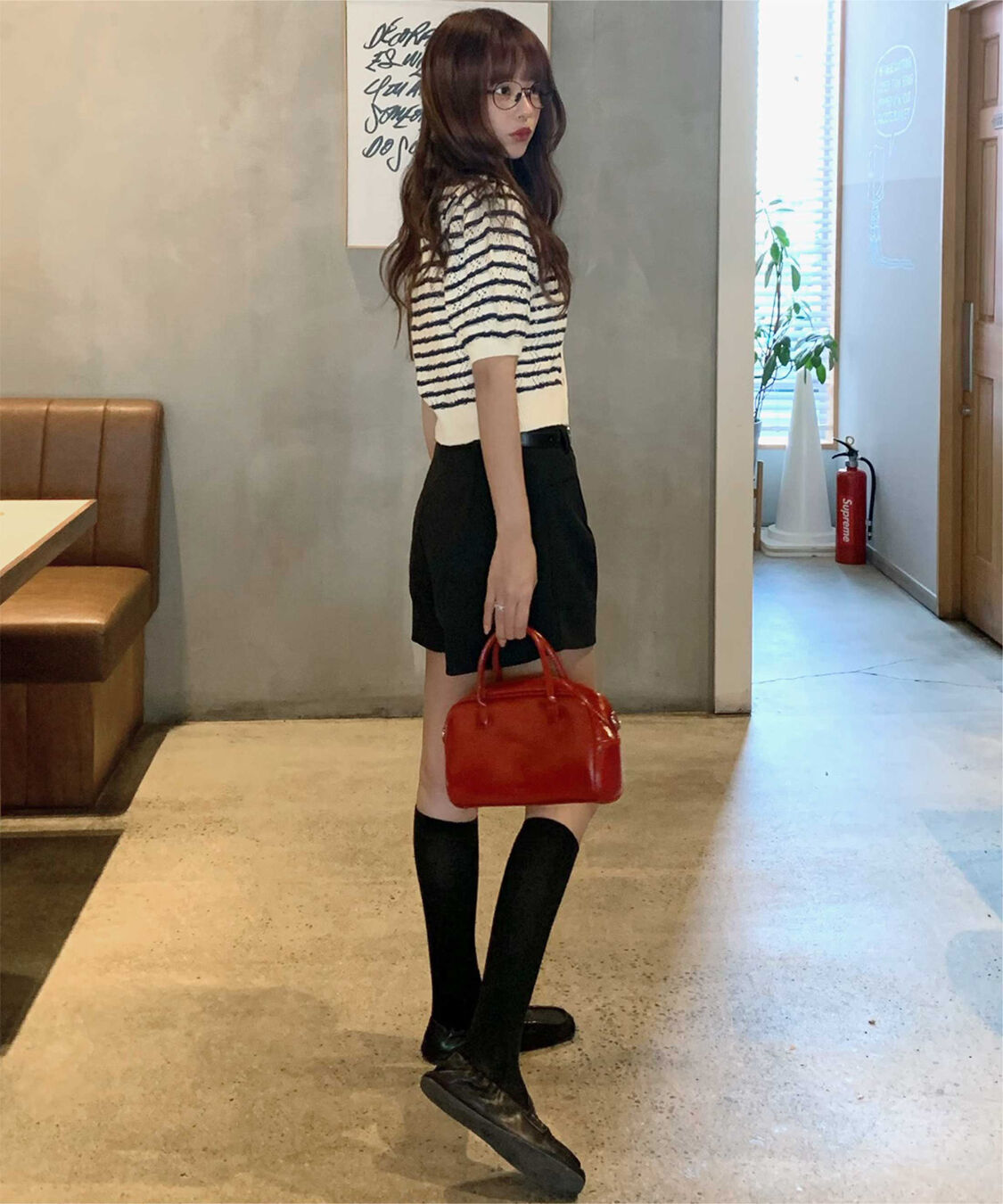 titivate「【いつきさんコラボアイテム】透かし編みパフスリーブニットトップス」|ニット・セーター|