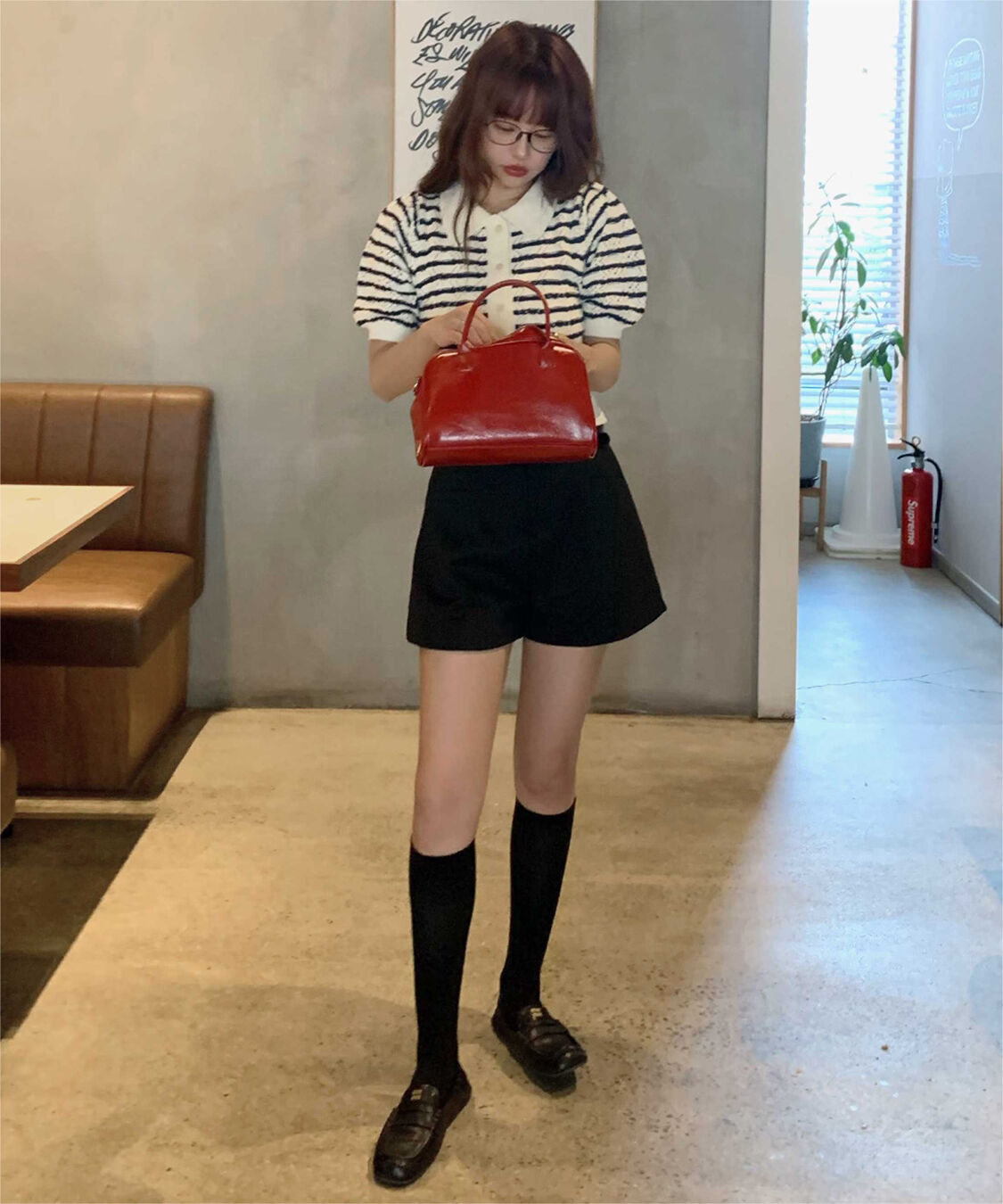 titivate「【いつきさんコラボアイテム】透かし編みパフスリーブニットトップス」|ニット・セーター|