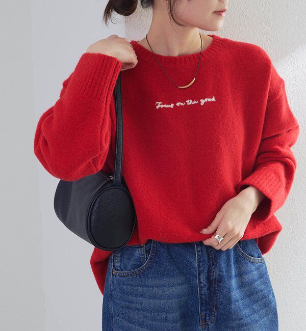  「ロゴ刺繍ニットプルオーバー」|キャミソール|