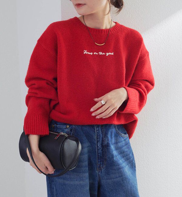  「ロゴ刺繍ニットプルオーバー」|キャミソール|