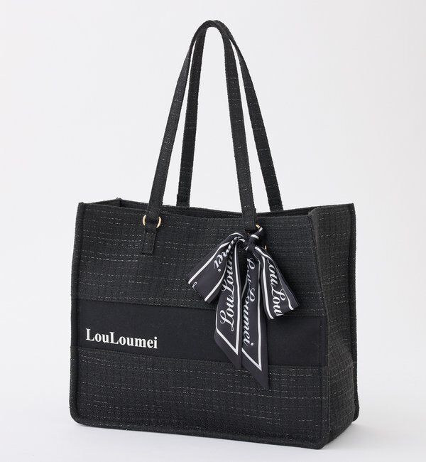  「【LouLoumei】スカーフ付きツイードキャリーオントート／自立可能／推し活」|ショルダー・メッセンジャー|