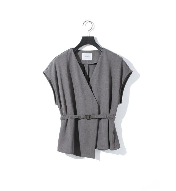 MIDIUMISOLID「MIDIUMISOLID for Ladies ノーカラージレ」|ベスト・ジレ|グレー