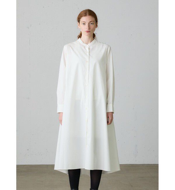 MidiUmi「MidiUmi Aラインバンドカラーシャツワンピース」|ワンピース|