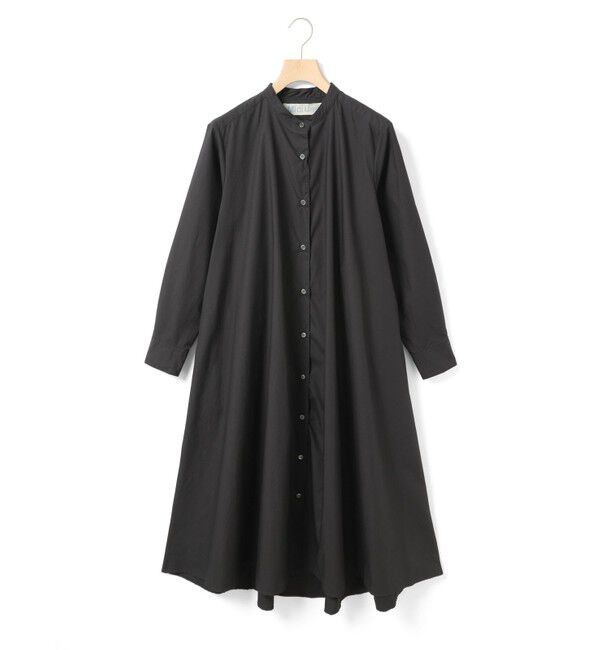 MidiUmi「MidiUmi Aラインバンドカラーシャツワンピース」|ワンピース|ブラック