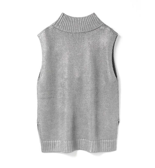 mizuiro ind「mizuiro ind 箔プリントハイネックベスト」|ニット・セーター|