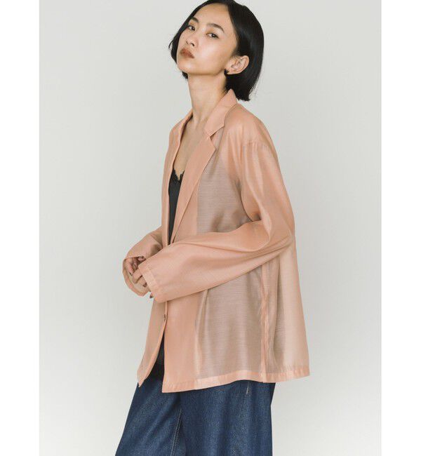 MIDIUMISOLID「MIDIUMISOLID for Ladies シアーシャツジャケット」|テーラードジャケット|