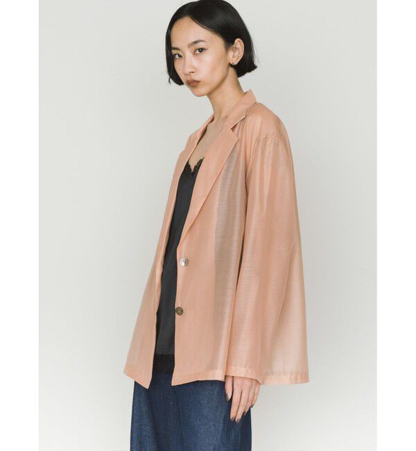 MIDIUMISOLID「MIDIUMISOLID for Ladies シアーシャツジャケット」|テーラードジャケット|