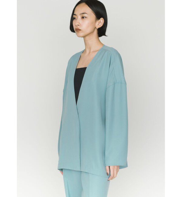 MIDIUMISOLID「MIDIUMISOLID for Ladies ジャケットライクカーディガン」|ノーカラージャケット|