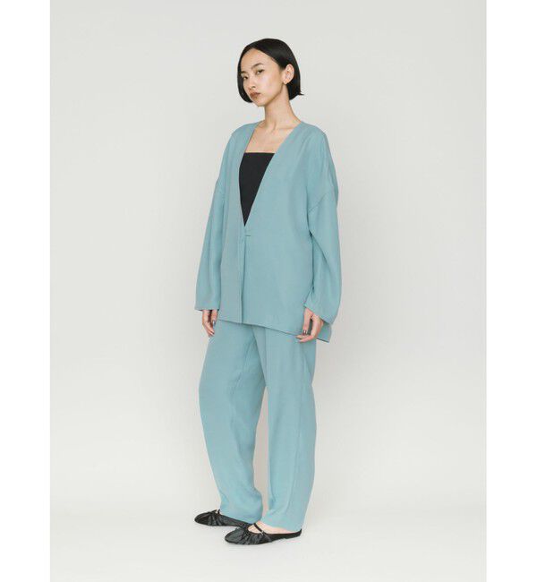 MIDIUMISOLID「MIDIUMISOLID for Ladies ジャケットライクカーディガン」|ノーカラージャケット|