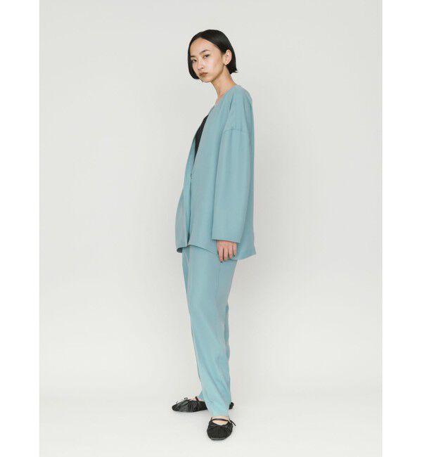 MIDIUMISOLID「MIDIUMISOLID for Ladies ジャケットライクカーディガン」|ノーカラージャケット|