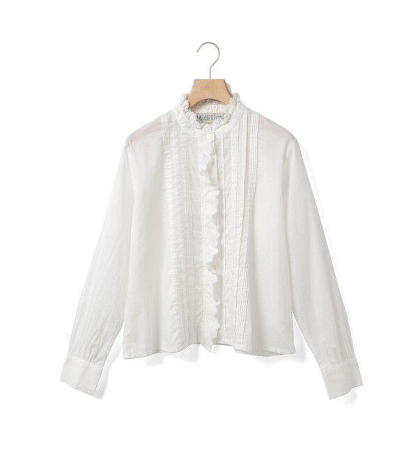 MidiUmi「MidiUmi ピンタックレースシャツ」|シャツ・ブラウス|