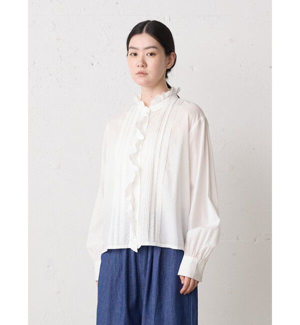 MidiUmi「MidiUmi ピンタックレースシャツ」|シャツ・ブラウス|