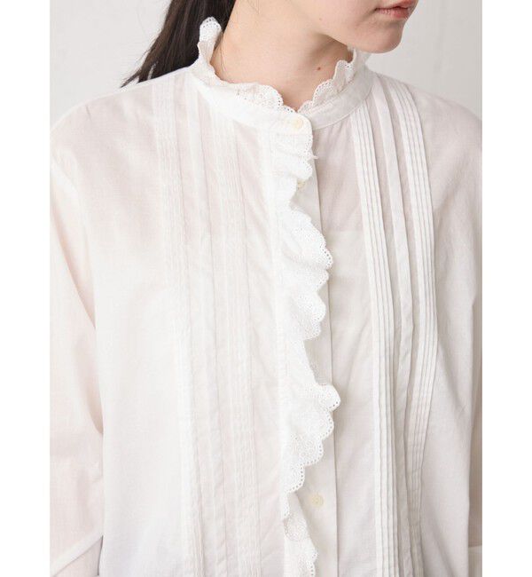 MidiUmi「MidiUmi ピンタックレースシャツ」|シャツ・ブラウス|