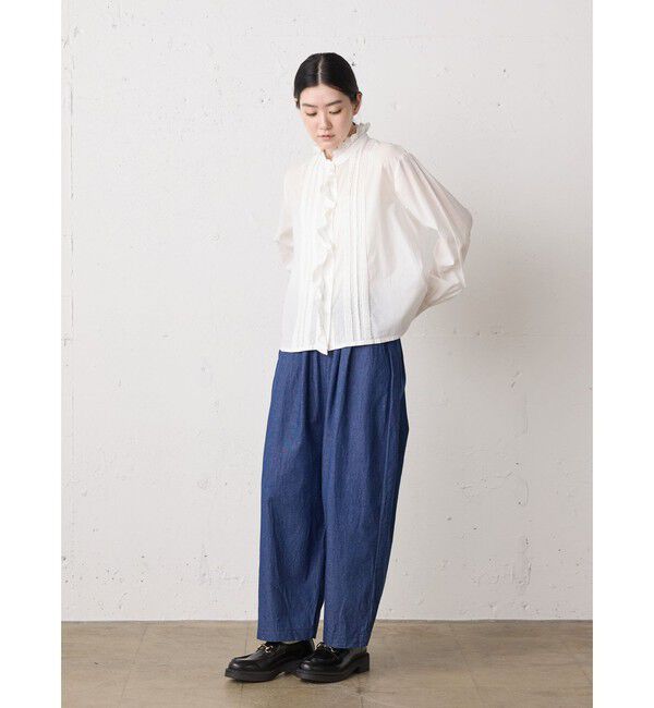 MidiUmi「MidiUmi ピンタックレースシャツ」|シャツ・ブラウス|