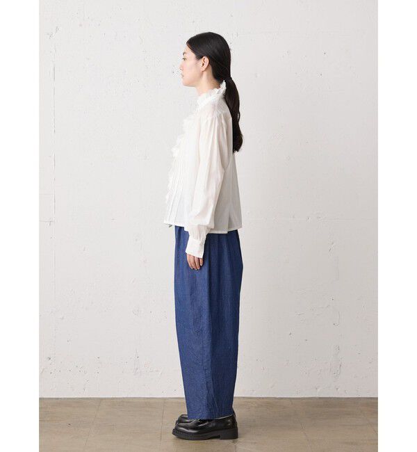 MidiUmi「MidiUmi ピンタックレースシャツ」|シャツ・ブラウス|