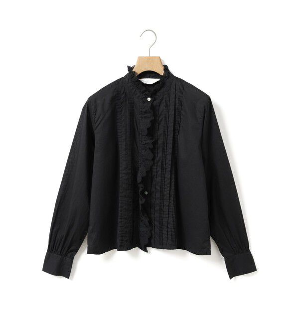 MidiUmi「MidiUmi ピンタックレースシャツ」|シャツ・ブラウス|ブラック
