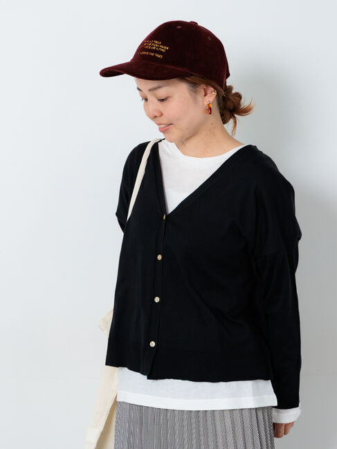 Lugnoncure「無地/柄アソートVネックカーディガン」|カーディガン|チャコールグレー