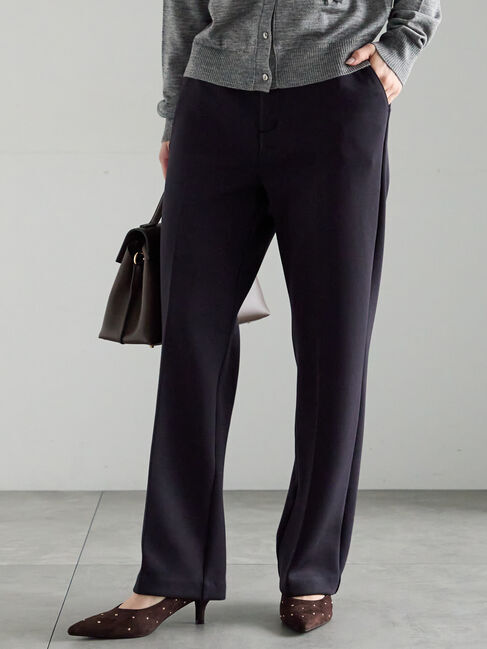 Te chichi「裏起毛パイピングストレートパンツ」|その他|ネイビー