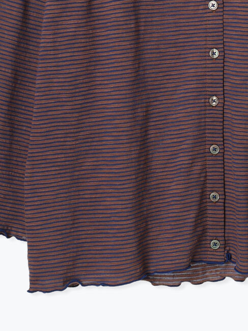 Samansa Mos2「ワンポイント刺繍シアーボーダーカーディガン」|カーディガン|