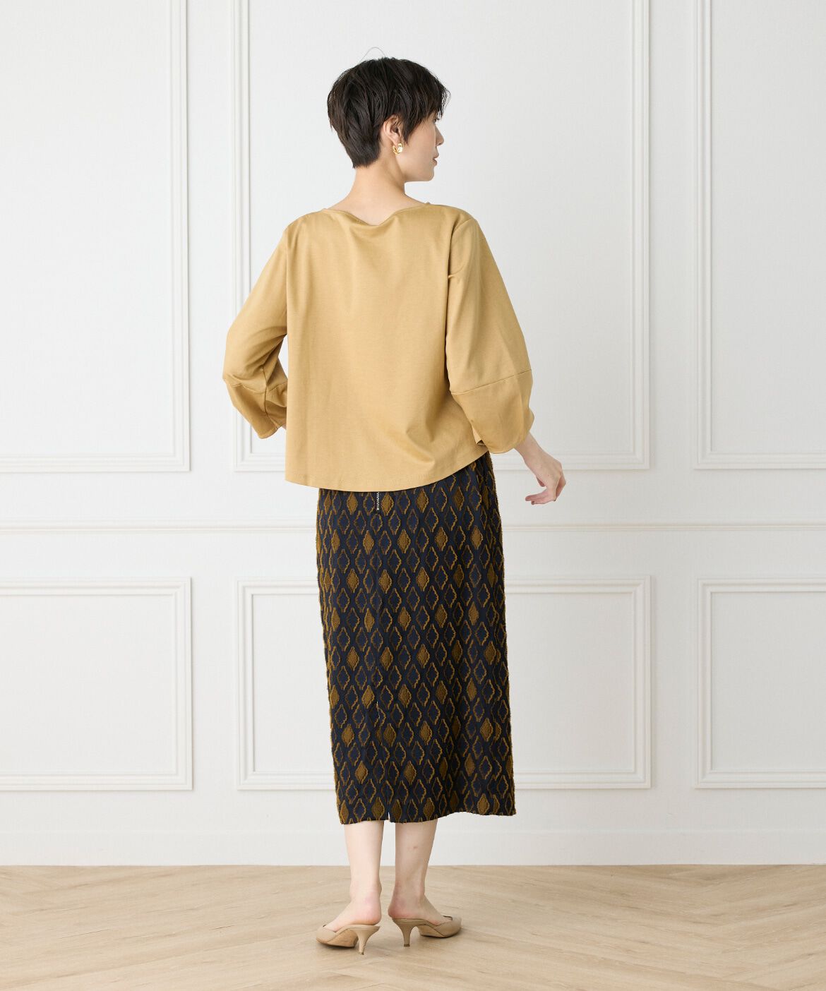 7-IDconcept.「《大きいサイズ》スーピマコットンボリューム袖カットソー」|Tシャツ・カットソー|