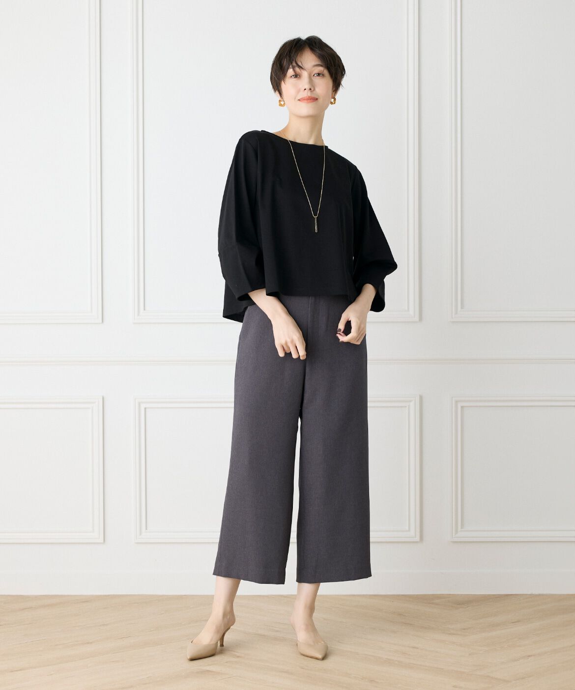 7-IDconcept.「《大きいサイズ》スーピマコットンボリューム袖カットソー」|Tシャツ・カットソー|