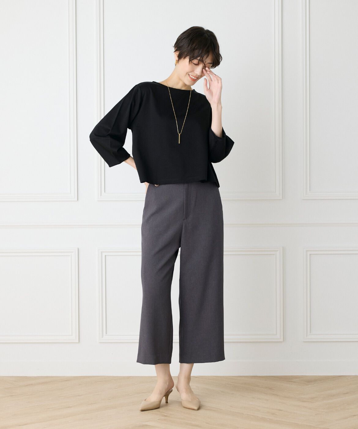 7-IDconcept.「《大きいサイズ》スーピマコットンボリューム袖カットソー」|Tシャツ・カットソー|