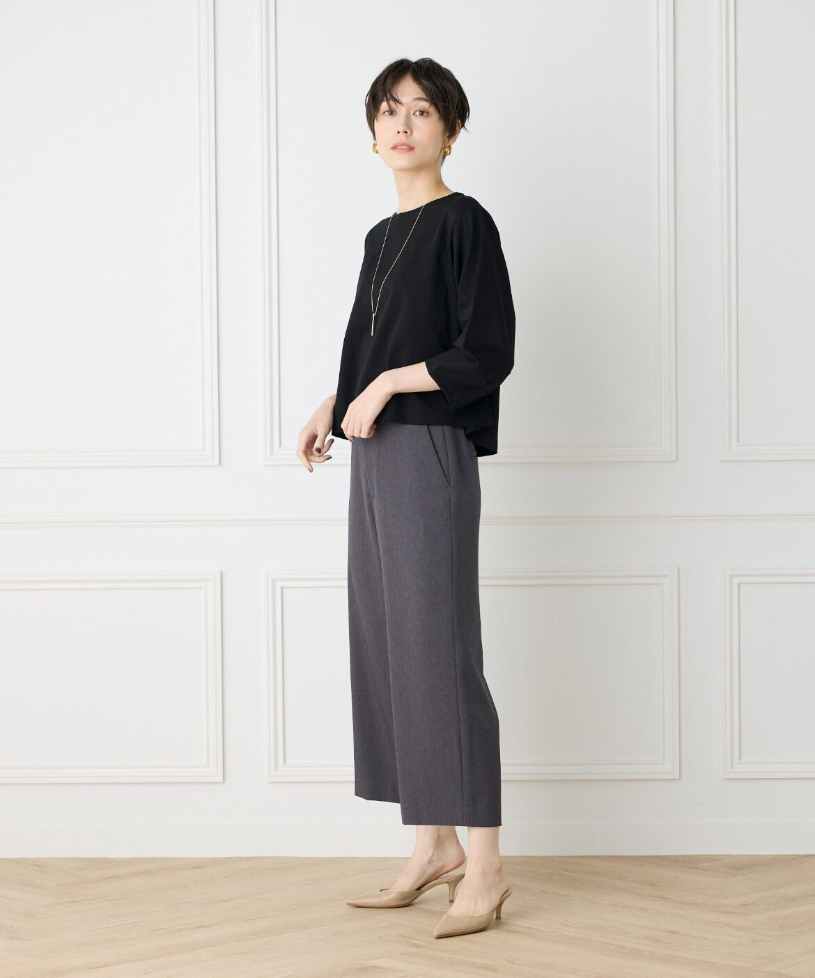 7-IDconcept.「《大きいサイズ》スーピマコットンボリューム袖カットソー」|Tシャツ・カットソー|