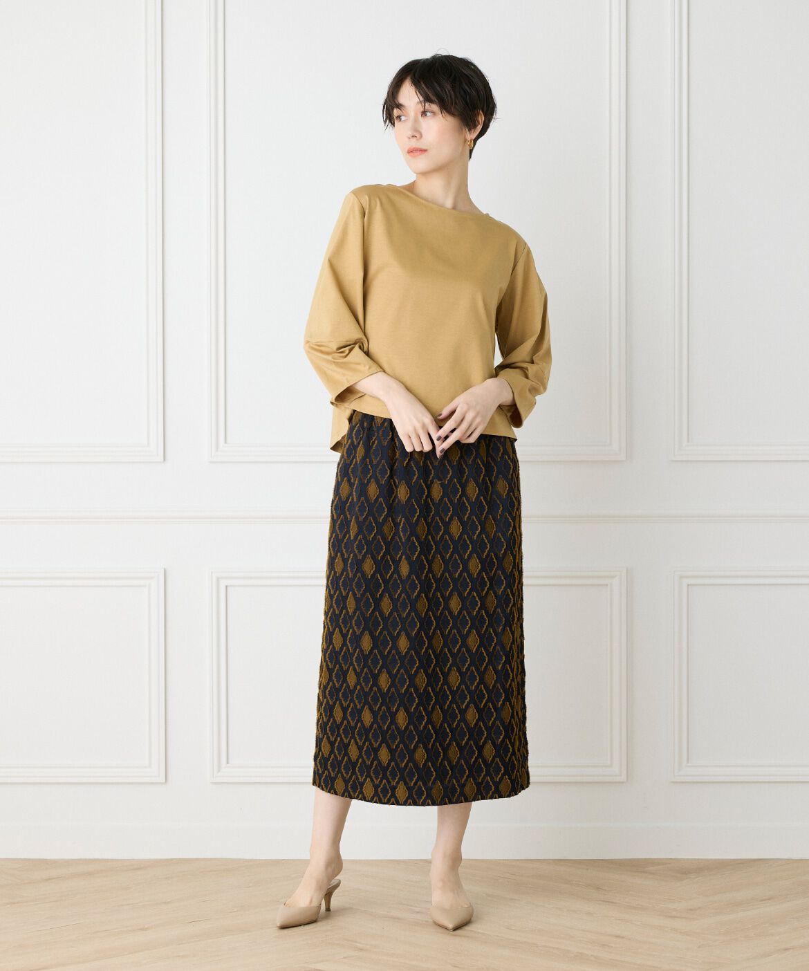 7-IDconcept.「《大きいサイズ》スーピマコットンボリューム袖カットソー」|Tシャツ・カットソー|