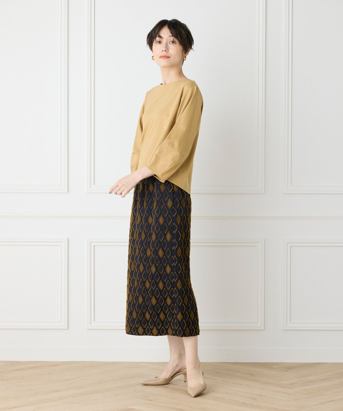 7-IDconcept.「《大きいサイズ》スーピマコットンボリューム袖カットソー」|Tシャツ・カットソー|