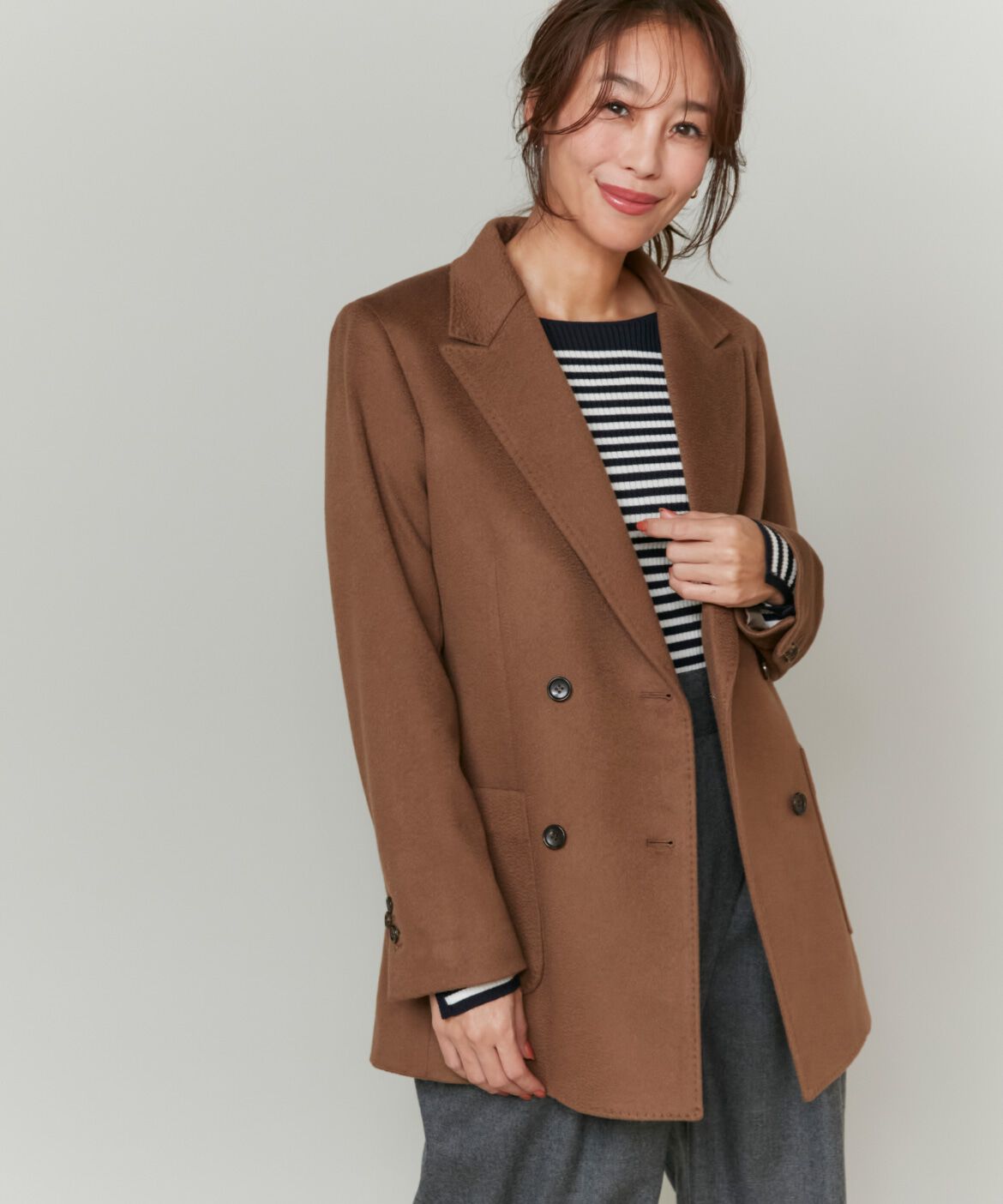 INED「《大草直子コラボ》カシミヤダブルブレストジャケット《COLOMBO》」|テーラードジャケット|