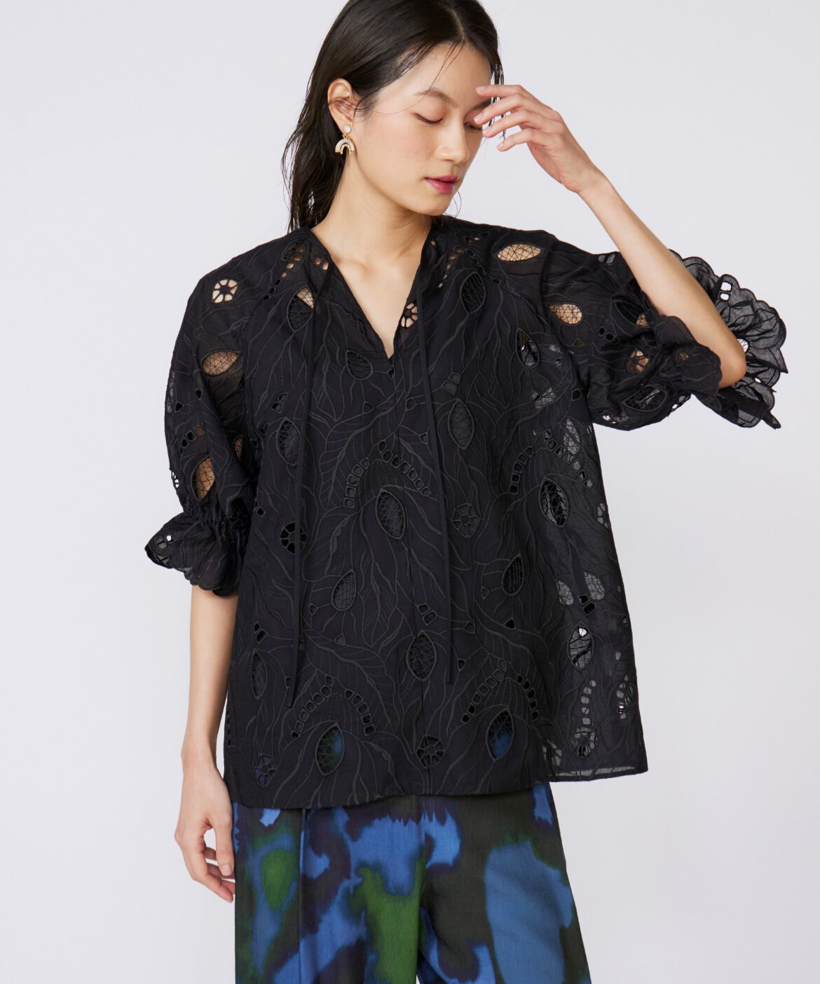 INED「レースブラウス《la veille by SUPERIOR CLOSET》」|シャツ・ブラウス|ブラック