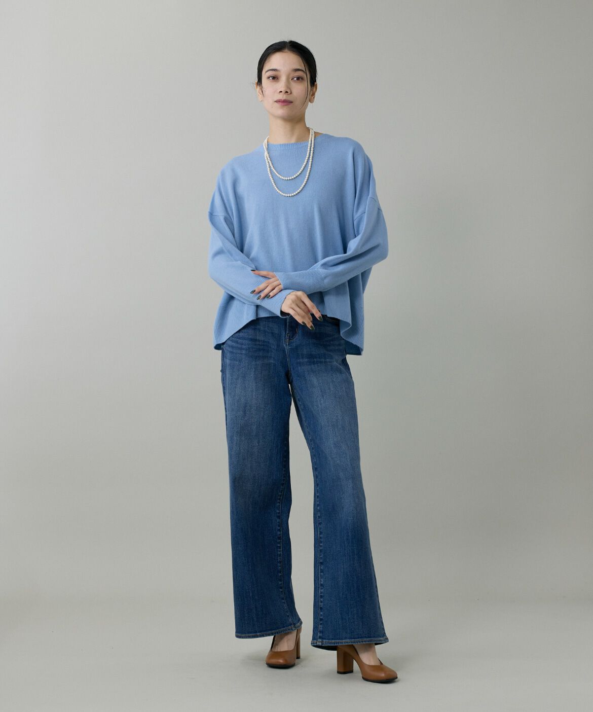 INED「クルーネックプルオーバーニット」|ニット・セーター|