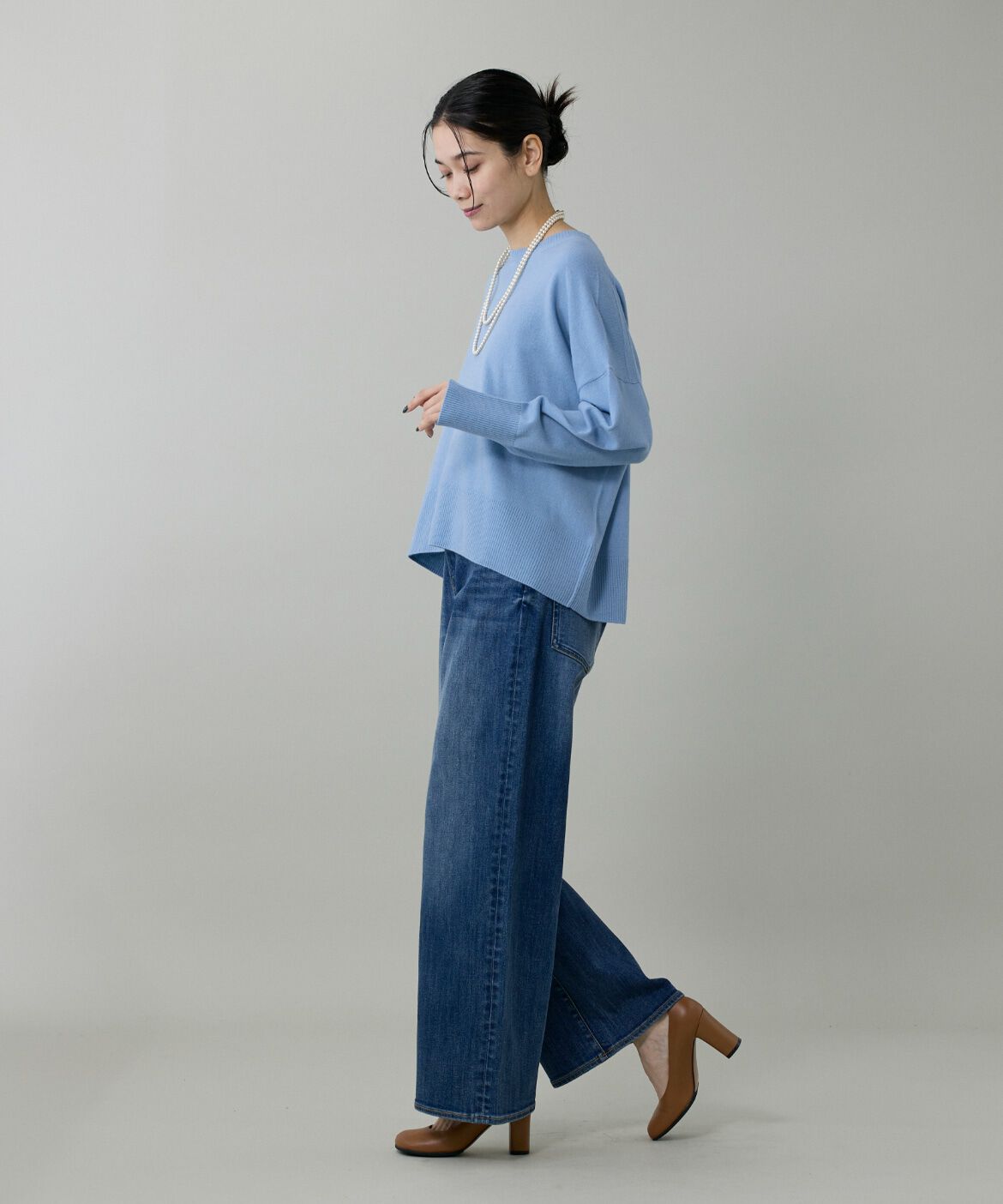 INED「クルーネックプルオーバーニット」|ニット・セーター|