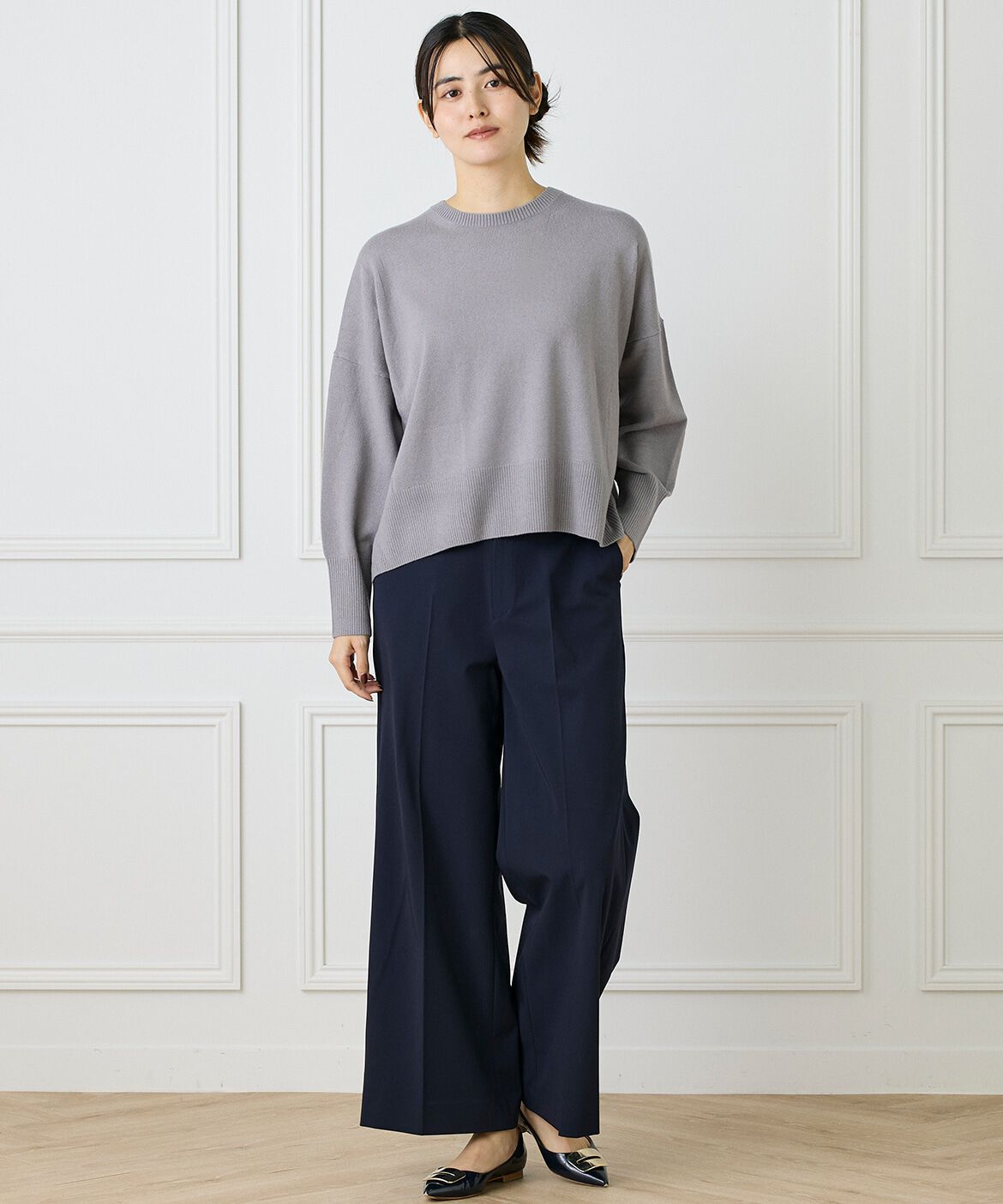 INED「クルーネックプルオーバーニット」|ニット・セーター|