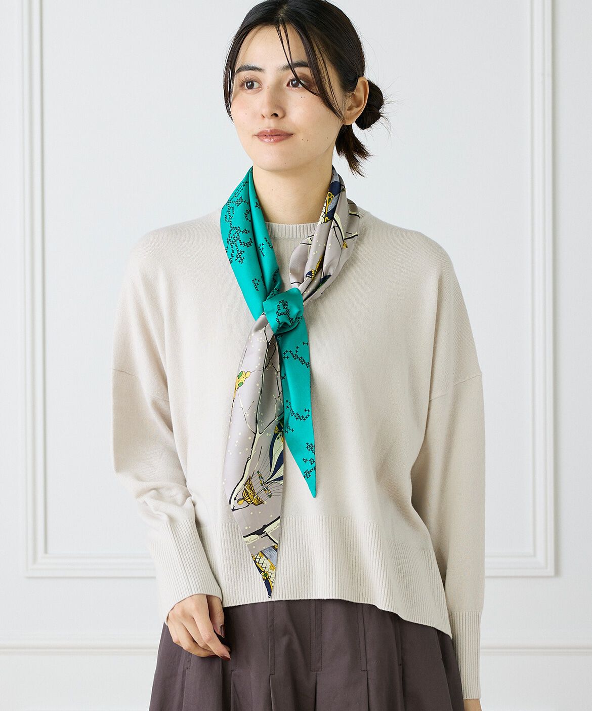 INED「クルーネックプルオーバーニット」|ニット・セーター|グレーベージ 3