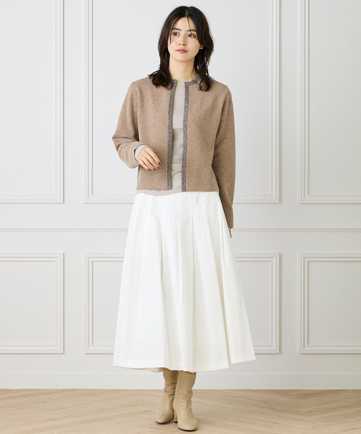 INED「クルーネックカーディガン」|カーディガン|