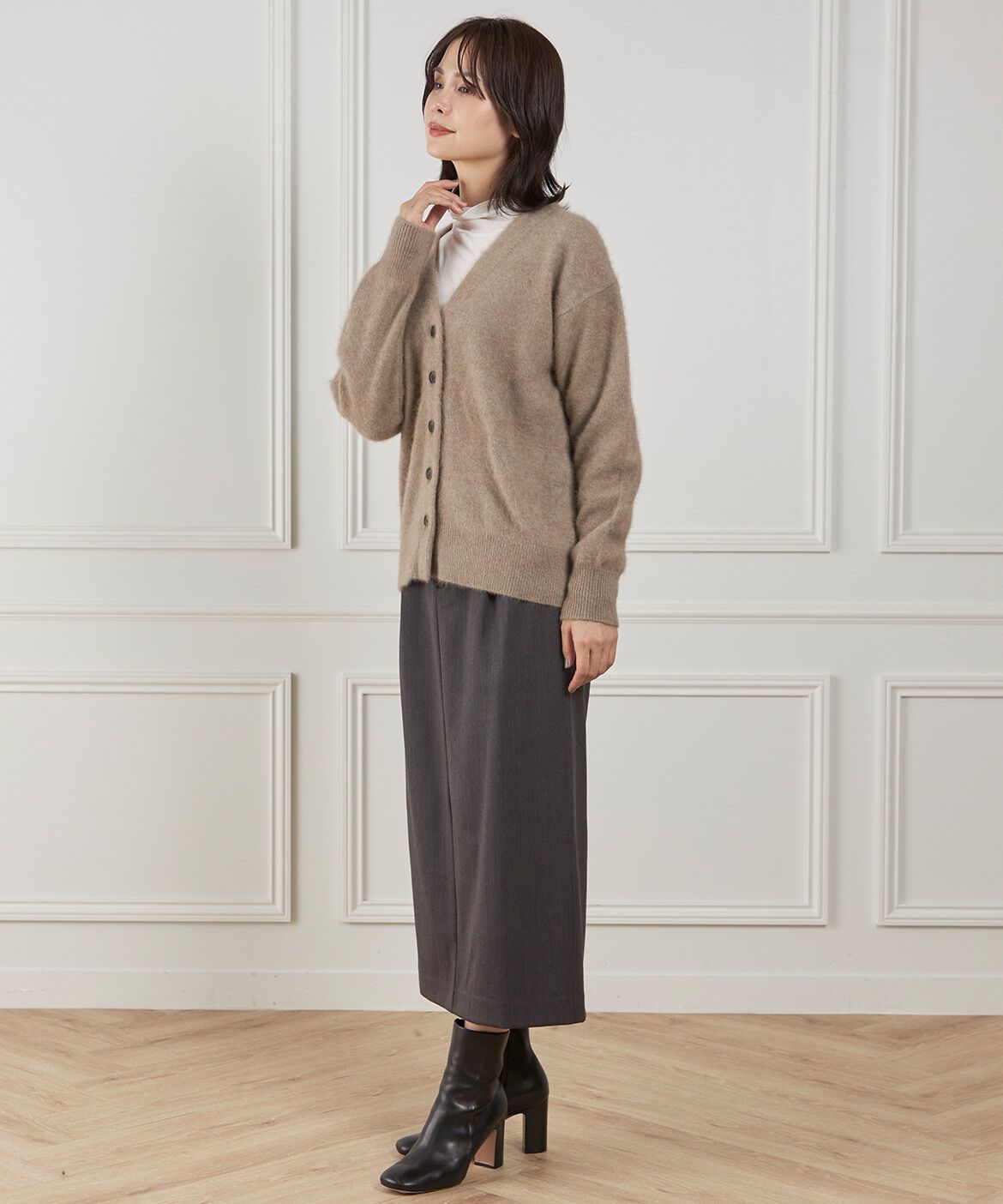 INED「ベルテッドスカート」|タイト|