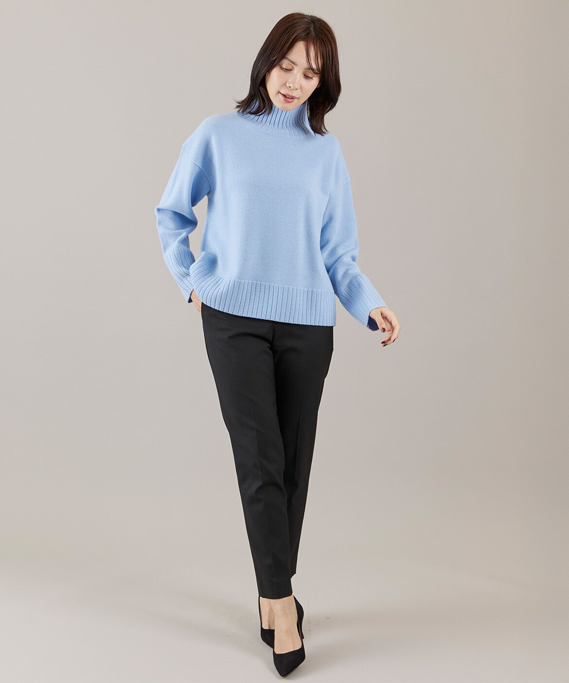 INED「ハイネックプルオーバーニット」|ニット・セーター|