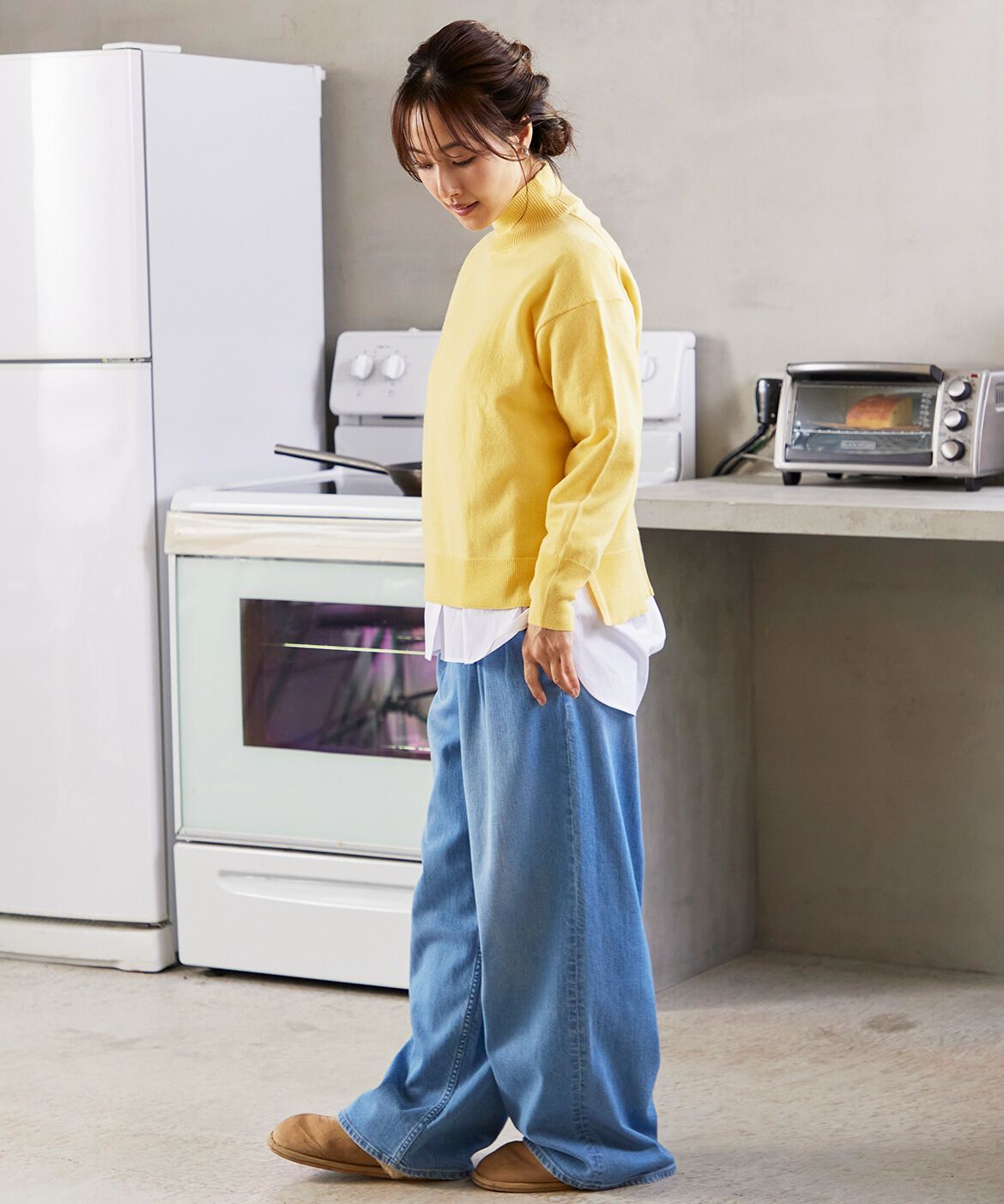 INED「ウール100%ハイネックニット」|ニット・セーター|