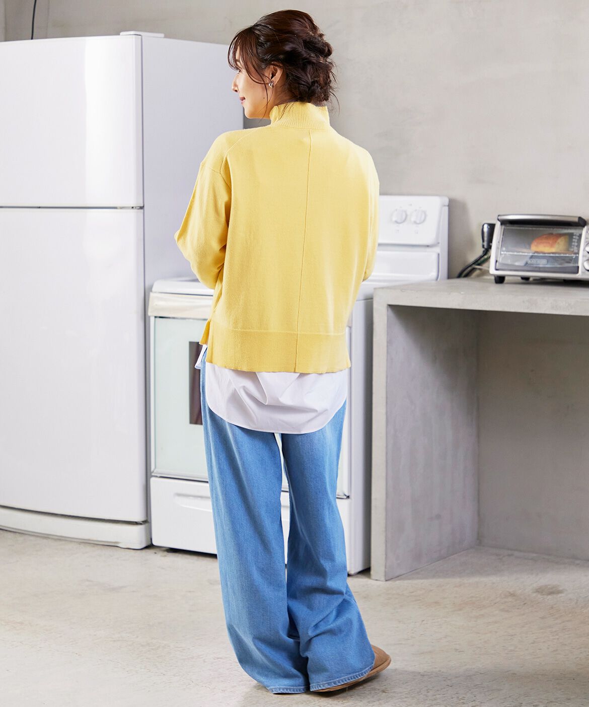 INED「ウール100%ハイネックニット」|ニット・セーター|