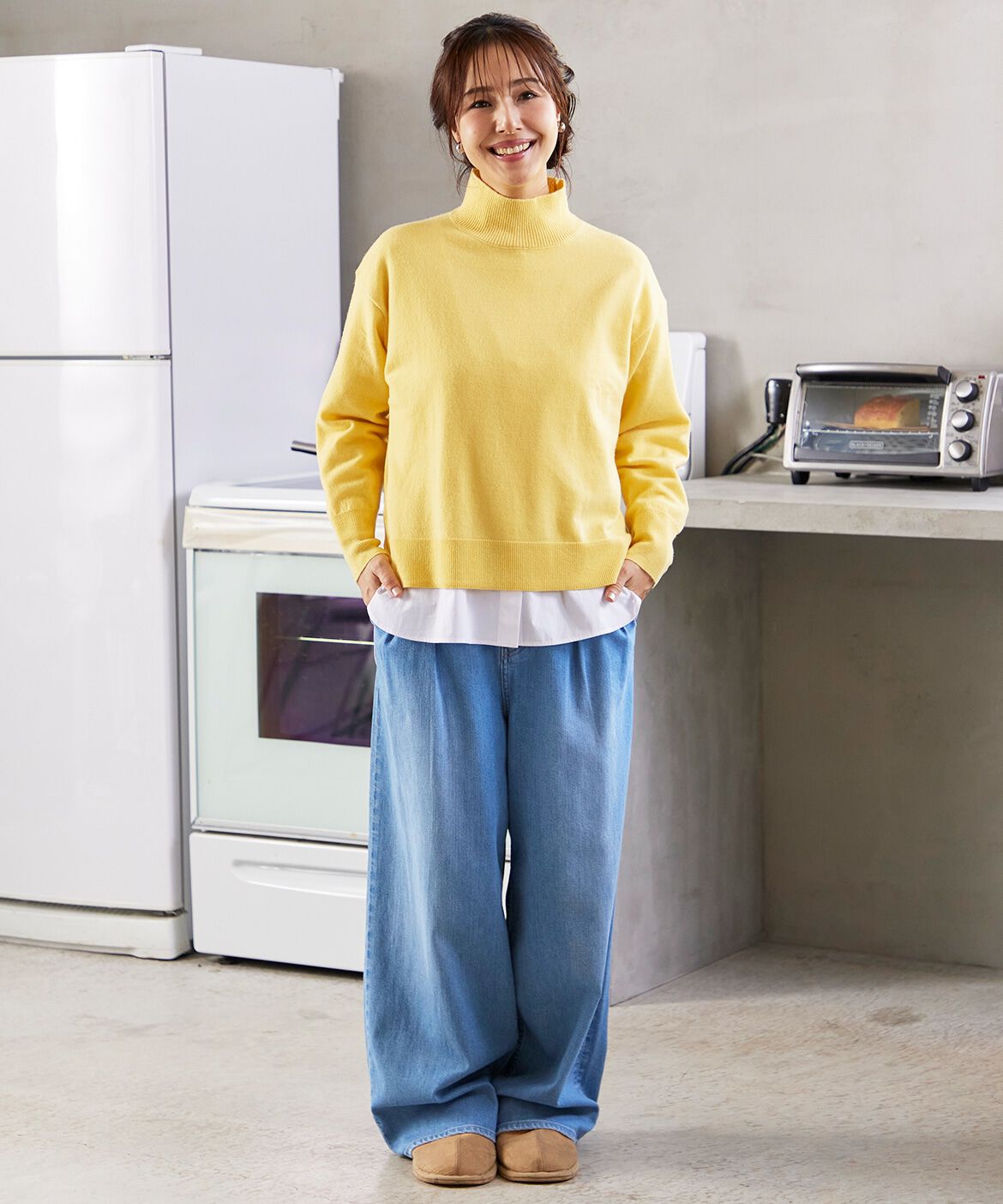 INED「ウール100%ハイネックニット」|ニット・セーター|