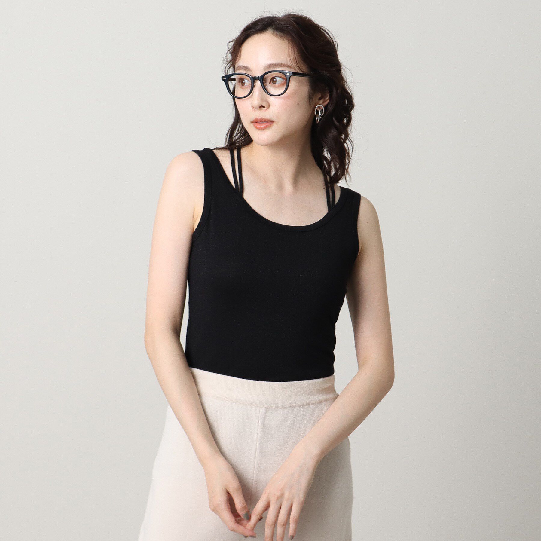 UNTITLED「リーベルラメベア天竺タンクトップ」|キャミソール|