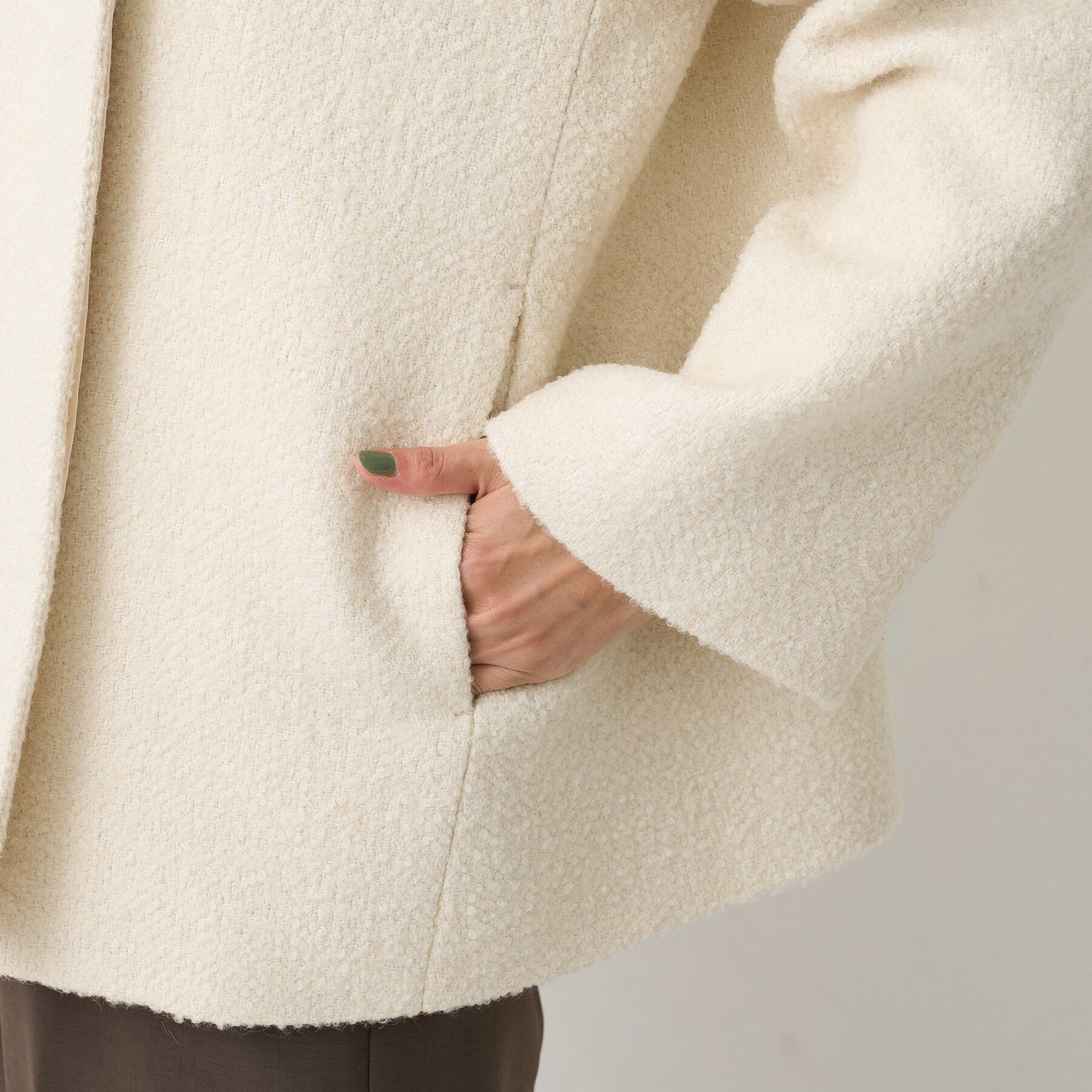 UNTITLED「【ツイード風/スタンドカラー】ファンシーヘリンボンコート」|その他|