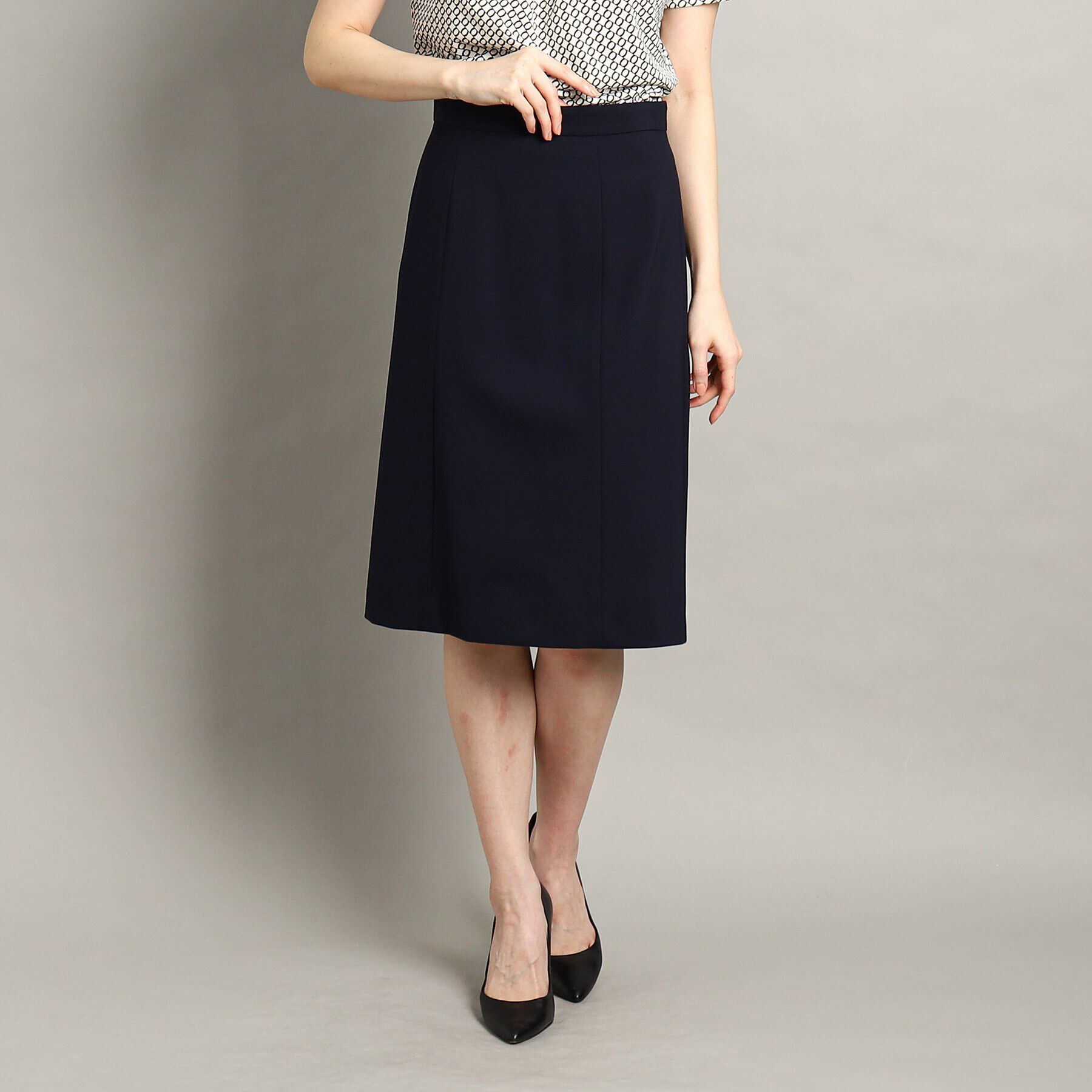 COUP DE CHANCE「【日本製/洗える】ストレッチ素材Ａラインスカート」|スカート|ダークネイビー(09