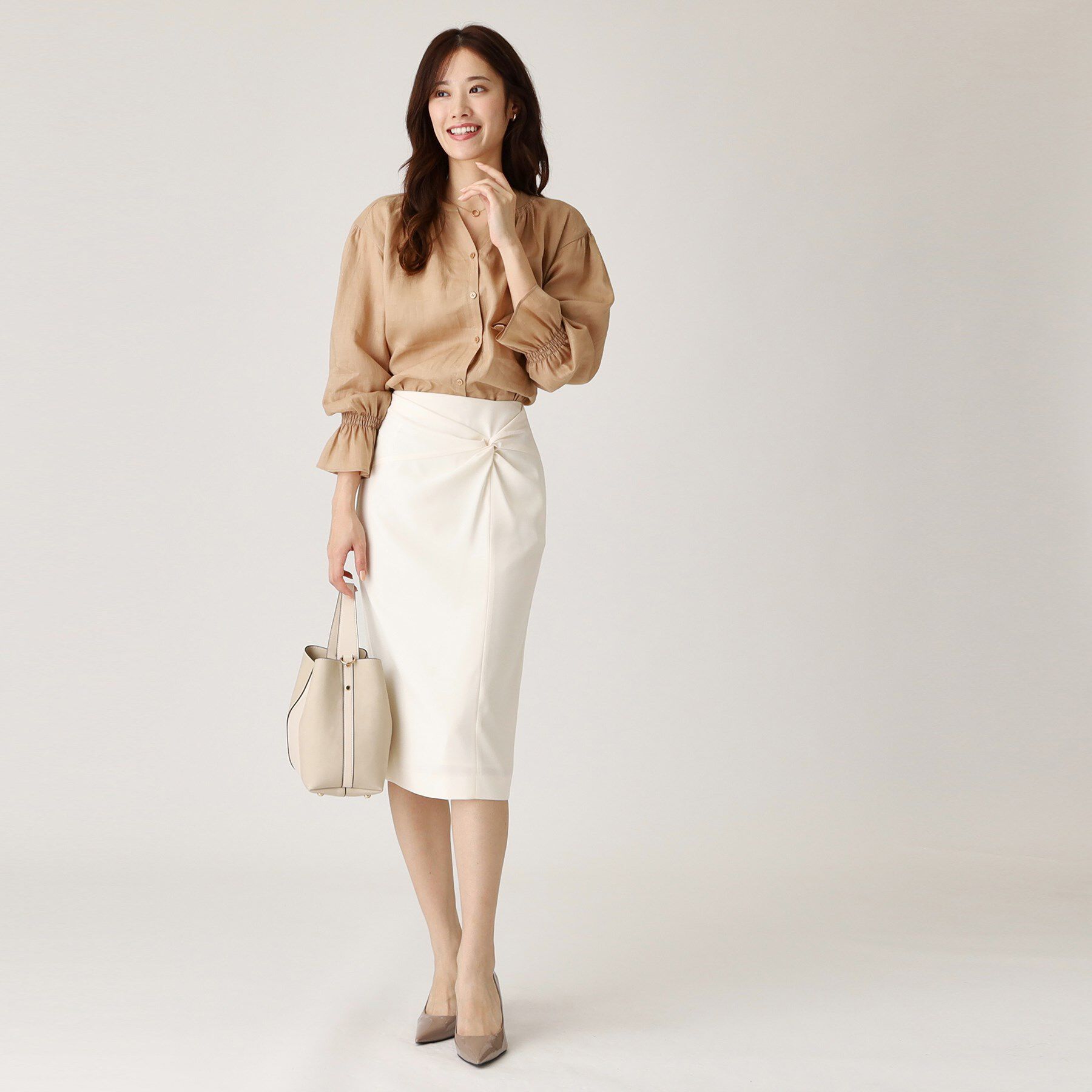 COUP DE CHANCE「【ラミー100％／洗える】ギャザーブラウス」|シャツ・ブラウス|